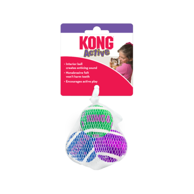 Kong Cat Active Tennis Balls with Bells x3 Pack