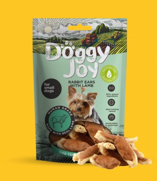 DoggyJoy Small Dog Rabbit Ears with Lamb 55g