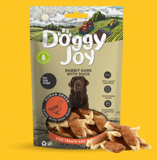 DoggyJoy Rabbit Ears with Duck 90g