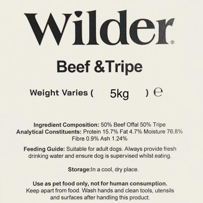 Wilder Beef & Tripe Raw Mince 5kg