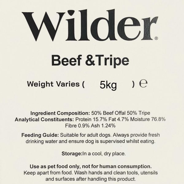 Wilder Beef & Tripe Raw Mince 5kg