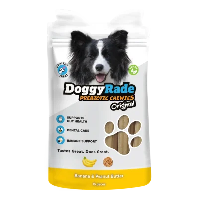 DoggyRade Prebiotic Super Food Chewies Banana & Peanut Butter (Vegan) 100g