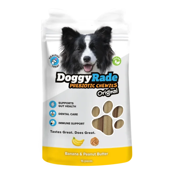 DoggyRade Prebiotic Super Food Chewies Banana & Peanut Butter (Vegan) 100g